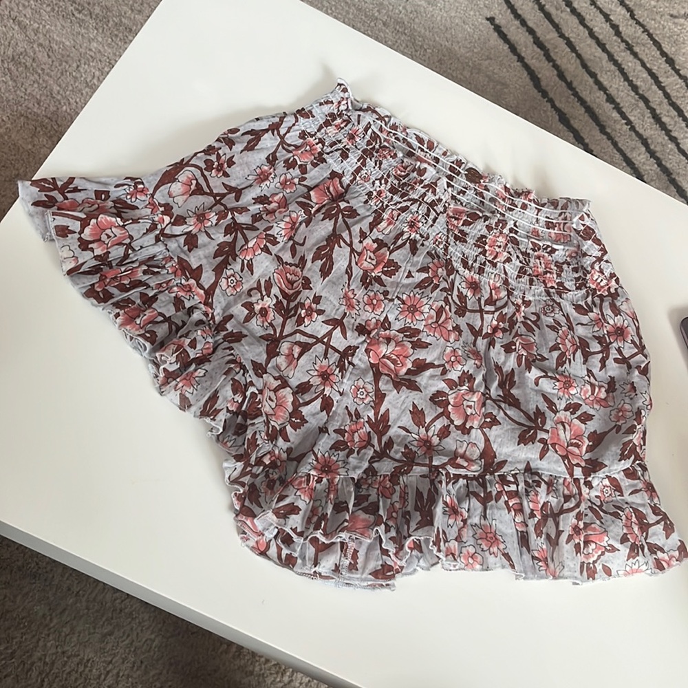 Free People floral ruffle shorts